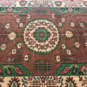 brown oushak rug