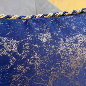 navy gold metallic pillow