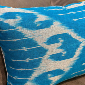 handwoven silk blue cushion