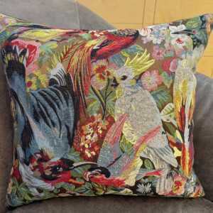 botanical jacquard pillow