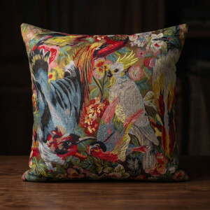 exotic bird cushion